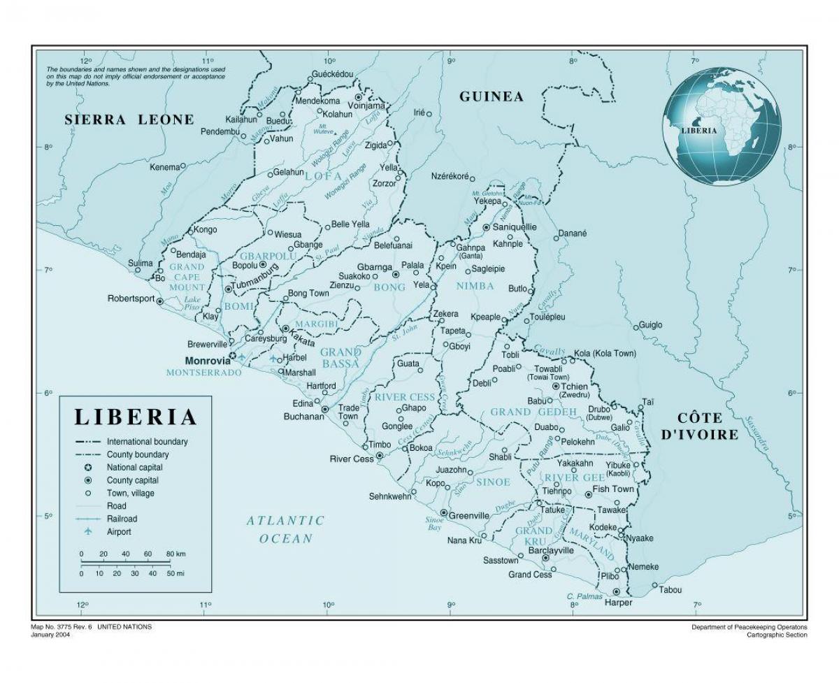 kart over Liberia airport
