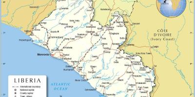 Kart over vest-afrika Liberia
