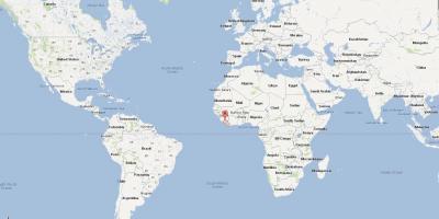 Liberia plassering på verdenskartet