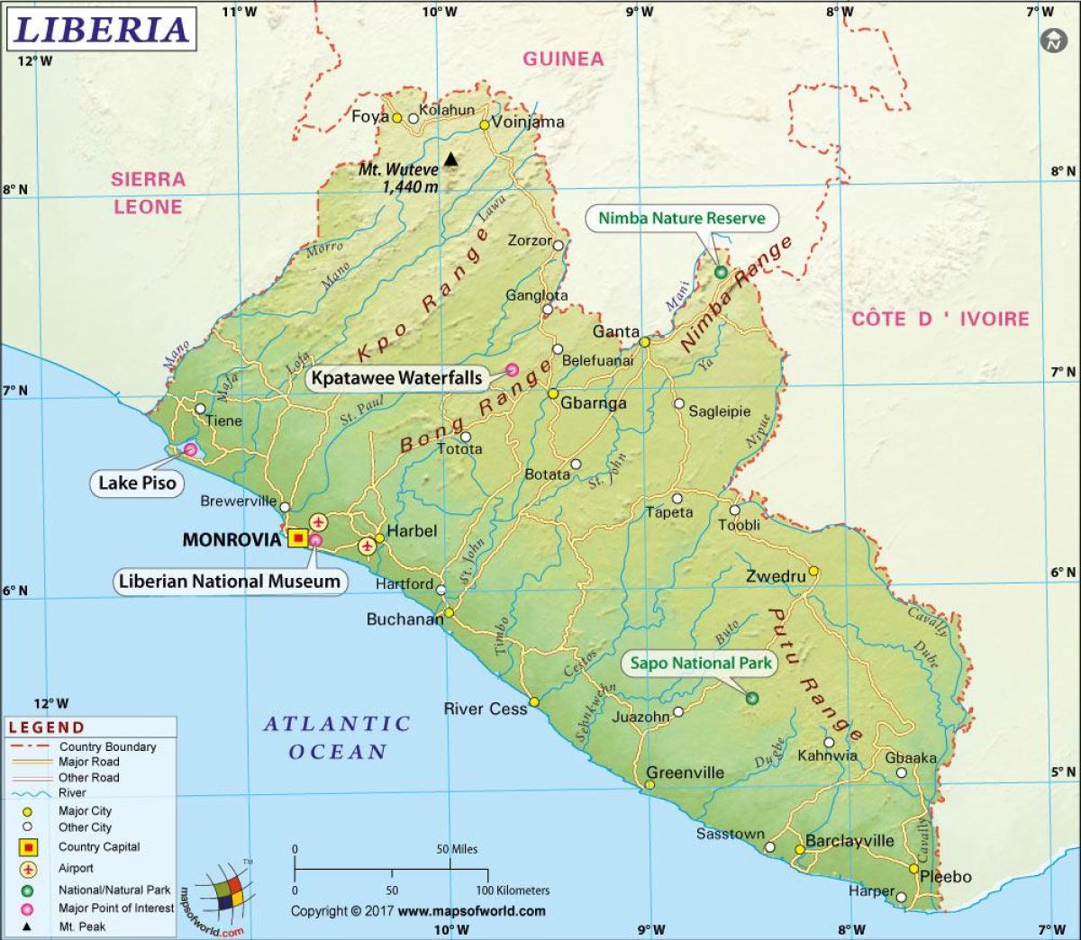 kartet i Liberia
